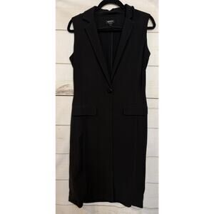 Worth Sz P Black Long Vest Sleeveless Designer Fashion‎ Forward Chic Classy